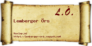 Lemberger Örs névjegykártya